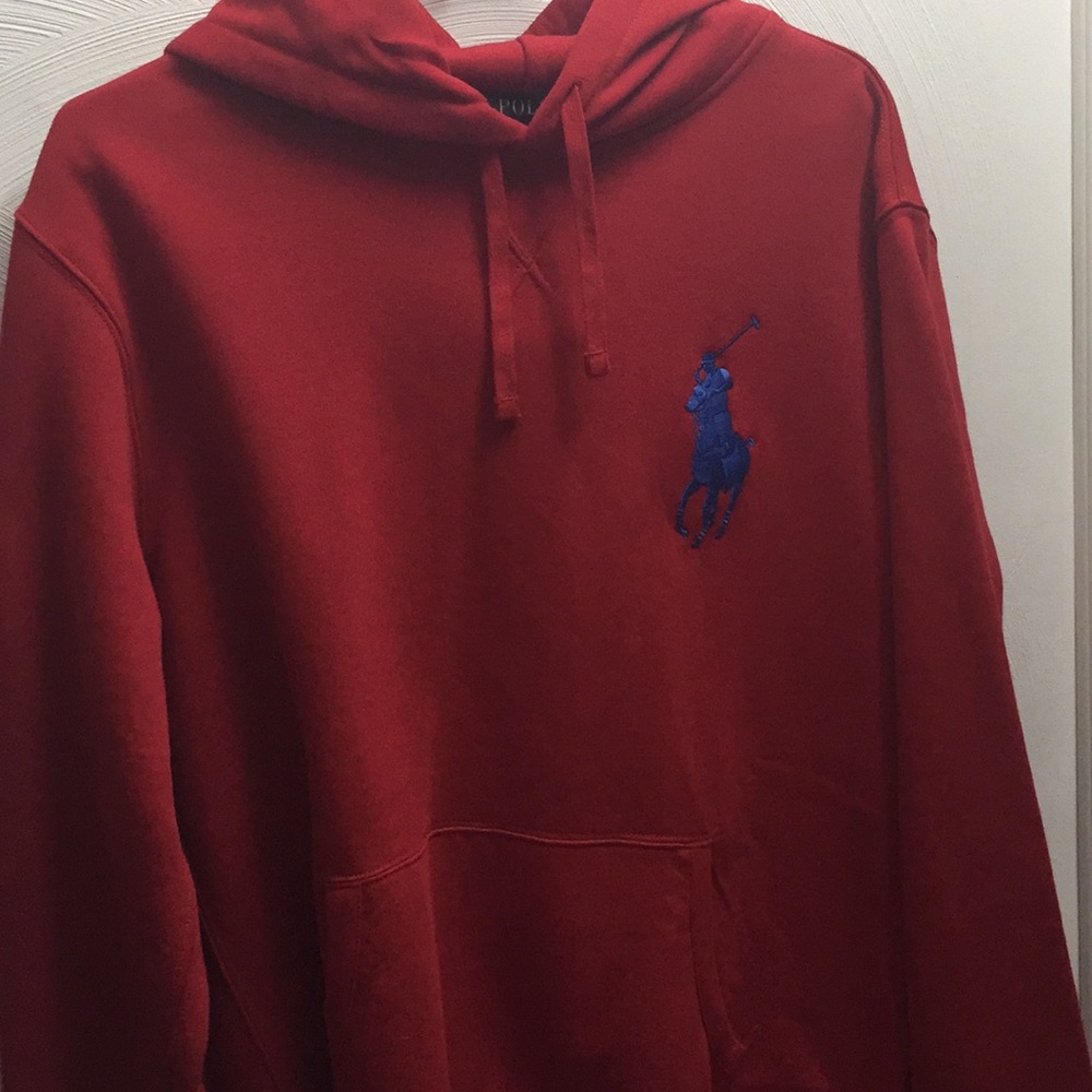 New red hoodie sweatshirt by Ralph Lauren Polo